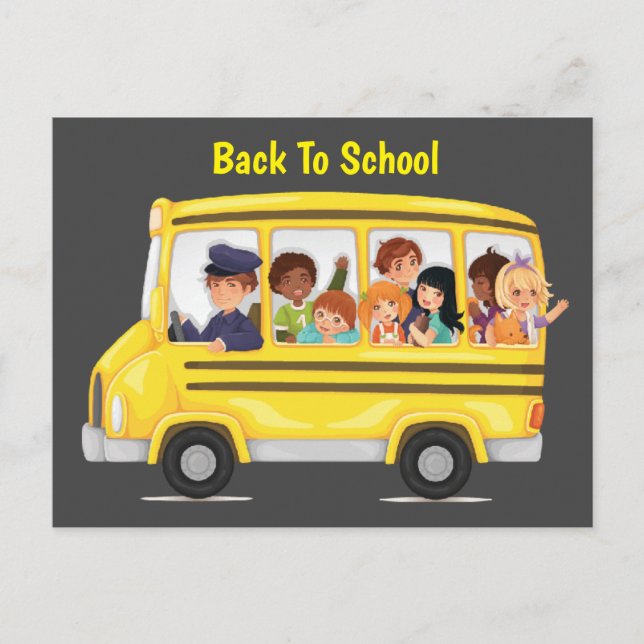 School Bus Children Postcard (Front)