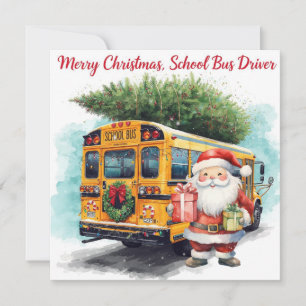 School Bus Christmas for Driver Holiday Card