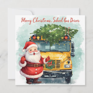 School Bus Christmas for Driver Holiday Card