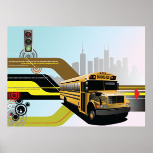 anspore Bestået impressionisme School Bus Posters & Prints | Zazzle