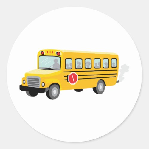 School Bus Classic Round Sticker