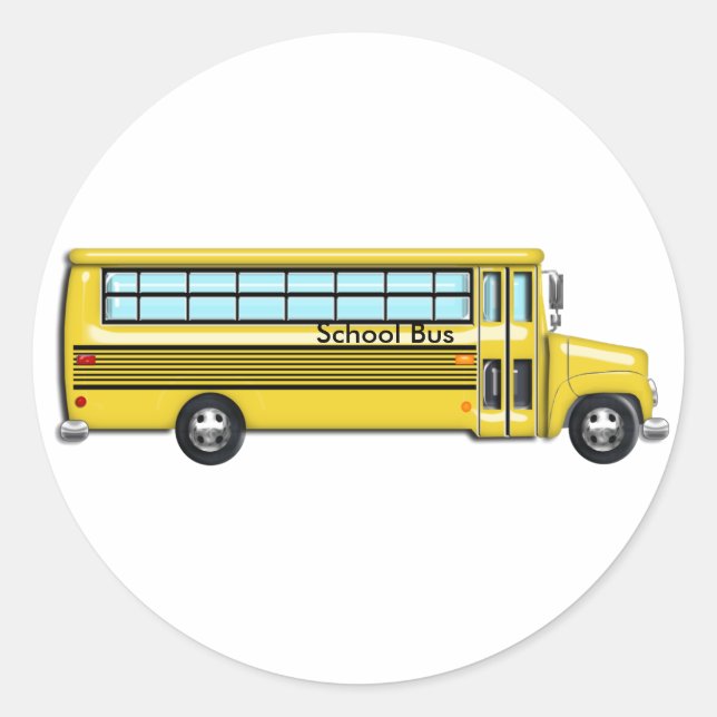 School Bus Classic Round Sticker (Front)