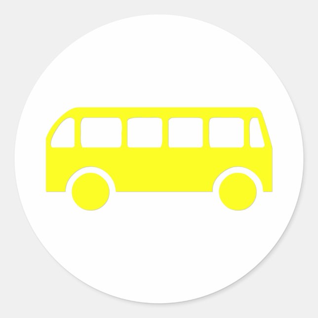 School Bus Classic Round Sticker (Front)