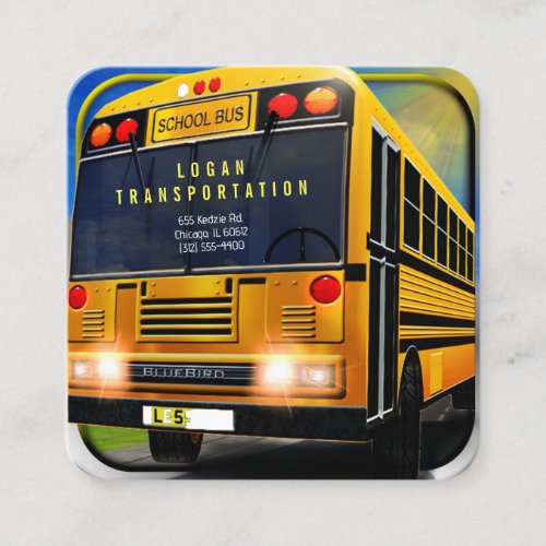 school bus company business card