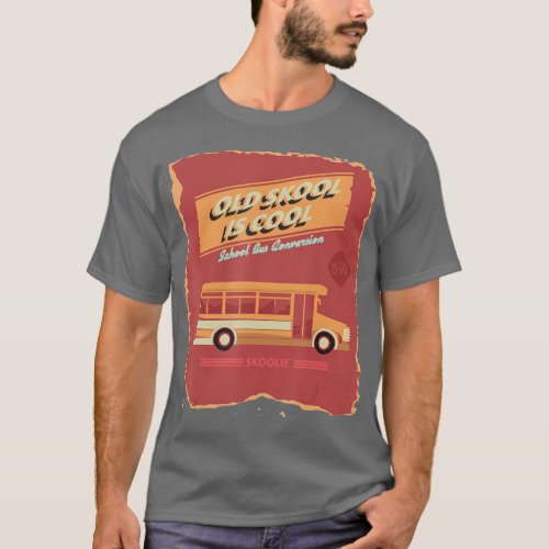 School Bus Conversion Vintage Skoolie Gift T_Shirt