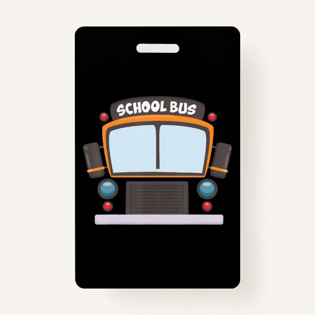 School Bus Costume  Boys Girls Halloween Bus Drive Badge (Front)