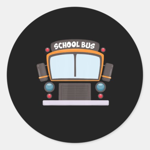 School Bus Costume  Boys Girls Halloween Bus Drive Classic Round Sticker