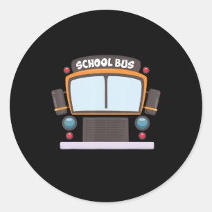 School Bus Costume  Boys Girls Halloween Bus Drive Classic Round Sticker