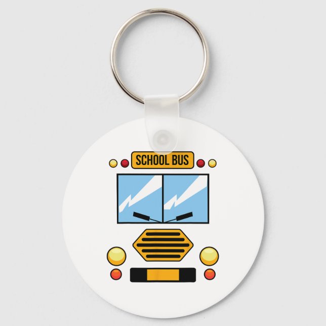 School Bus Costume Cool Easy Vehicle Halloween Gif Keychain (Front)