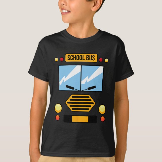 School Bus Costume Cool Easy Vehicle Halloween Gif T-Shirt (Front)
