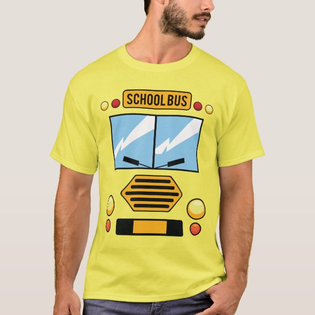 School Bus Costume Vehicle Halloween Costume T-Shirt (Front)