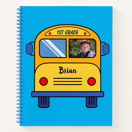 School Bus Custom Photo Spiral Notebook