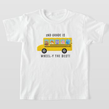 School Bus Cute Animals Personalized Grade Level T-shirt by HaHaHolidays at Zazzle