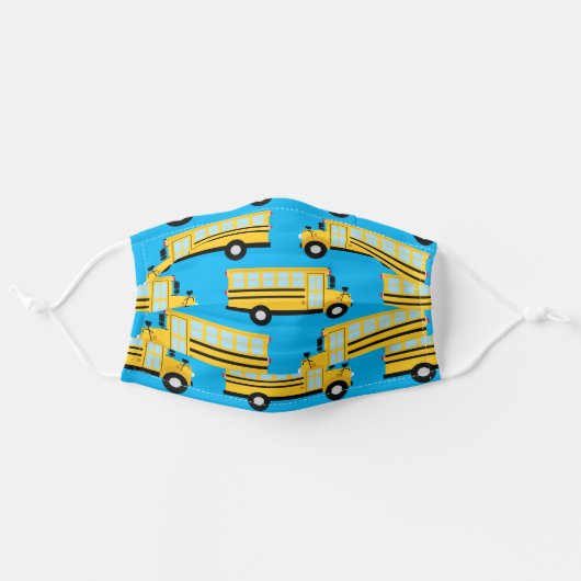 School Bus Cute Teacher Kids Adult Cloth Face Mask (Front, Unfolded)