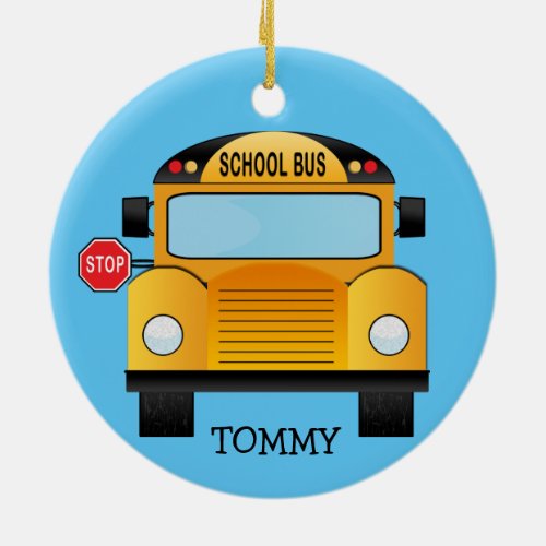 School Bus Design Ceramic Ornament