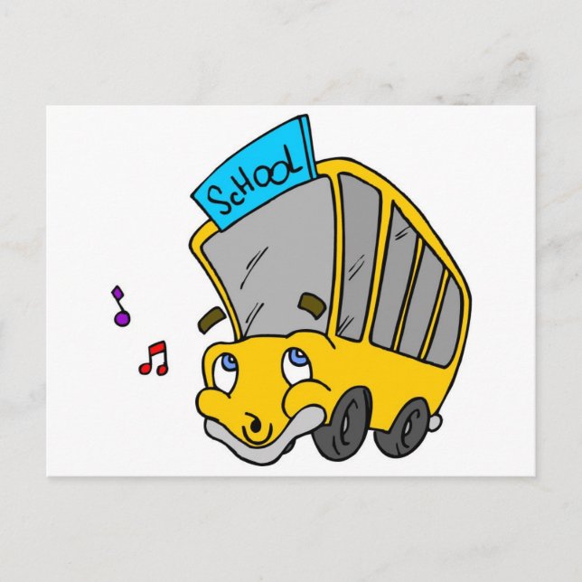 School Bus Drawing Postcard (Front)