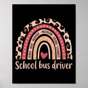 School Bus Driver 100th Day Of School Bus Driver R Poster