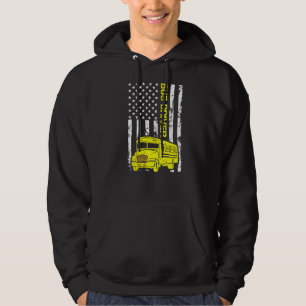 School Bus Driver American Flag Hoodie