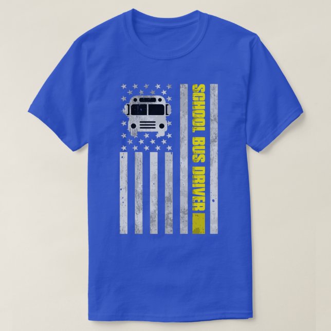School Bus Driver American Flag Shirt School Bus D (Design Front)