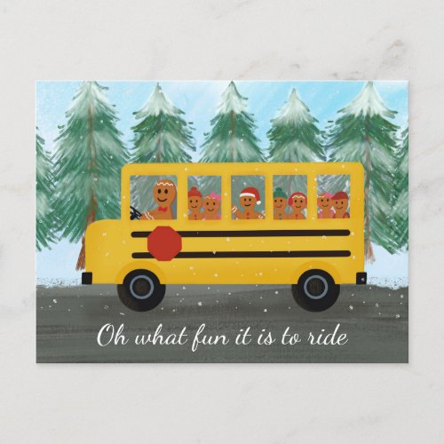 School Bus Driver Appreciation Christmas Teacher Postcard
