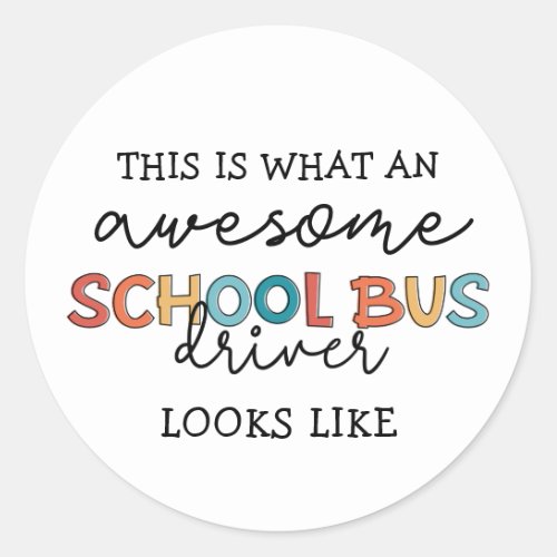 School Bus Driver Appreciation Funny Gift Classic Round Sticker