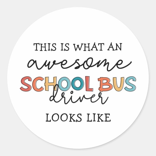 School Bus Driver Appreciation Funny Gift Classic Round Sticker (Front)