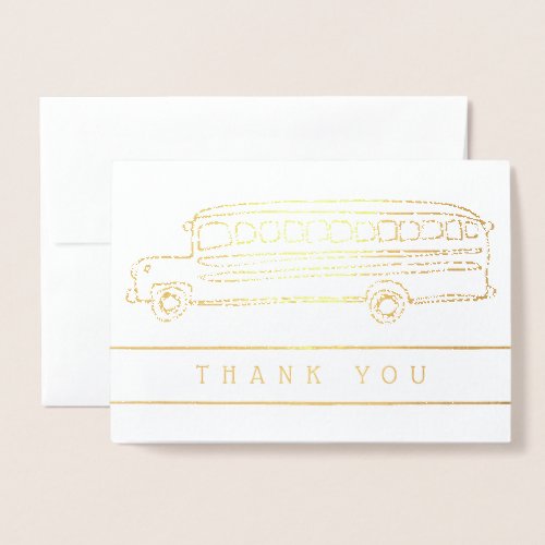 School Bus Driver Appreciation Thank You Foil Card