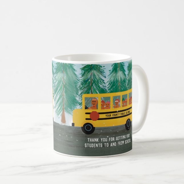 School Bus Driver Assistant Aide Christmas Gift Coffee Mug (Front Right)