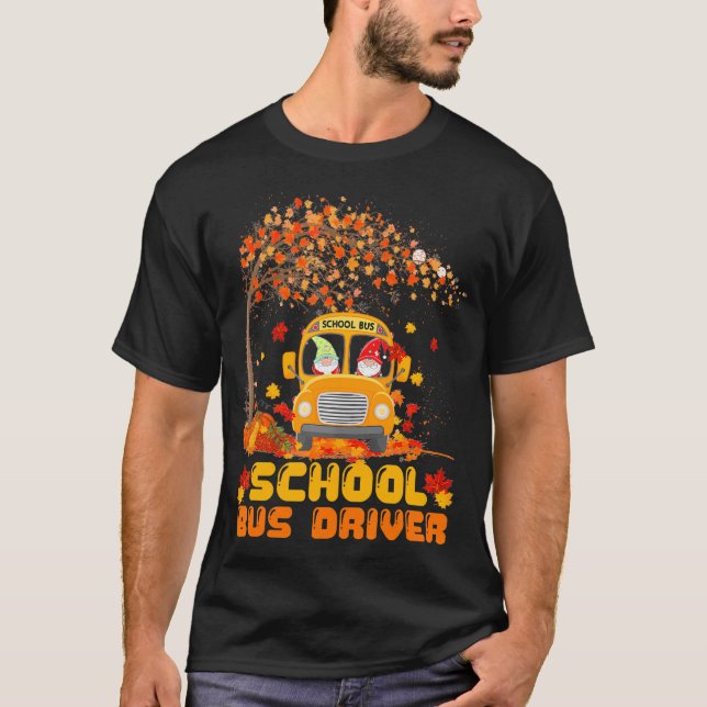 School Bus Driver Autumn Fall Design Women Men T-Shirt (Front)