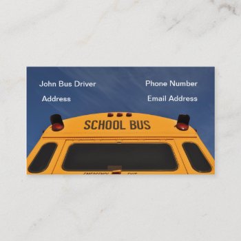 School Bus Driver Business Card by bbourdages at Zazzle