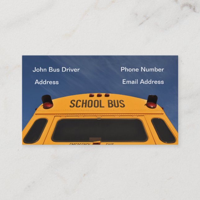 School Bus Driver Business Card (Front)