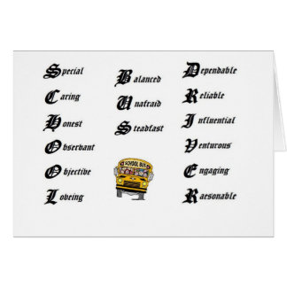 School bus driver cards