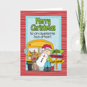 School Bus Driver Christmas Card