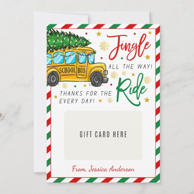 School Bus Driver Christmas Gifts Card Holder (Front)