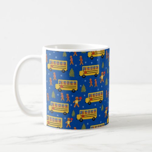 School Bus Driver Christmas Gingerbread Pattern Coffee Mug