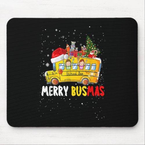 School Bus Driver Christmas Pajamas Merry Busmas X Mouse Pad