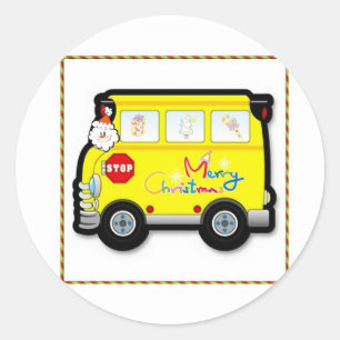 School Bus Driver Christmas Sticker
