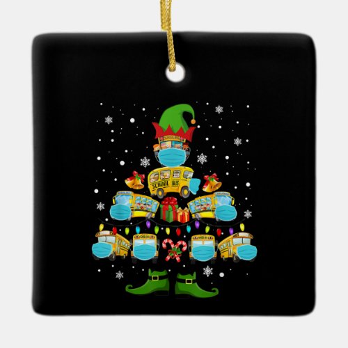 School Bus Driver Christmas Tree Funny Xmas Gift Ceramic Ornament