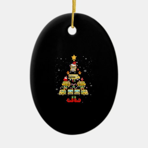 School Bus Driver Christmas Tree Gift Ceramic Ornament