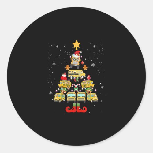 School Bus Driver Christmas Tree Gift Classic Round Sticker