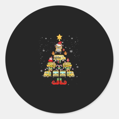 School Bus Driver Christmas Tree Gift Classic Round Sticker