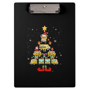School Bus Driver Christmas Tree Gift Clipboard