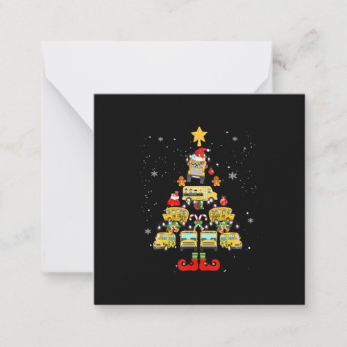 School Bus Driver Christmas Tree Gift Note Card