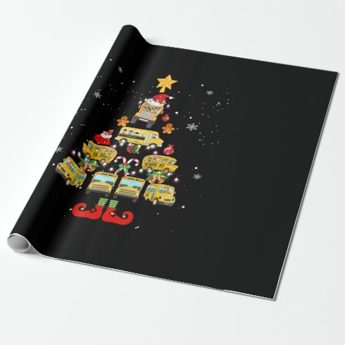 School Bus Driver Christmas Tree Gift Wrapping Paper