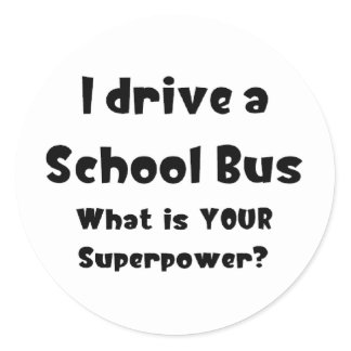 School bus driver classic round sticker