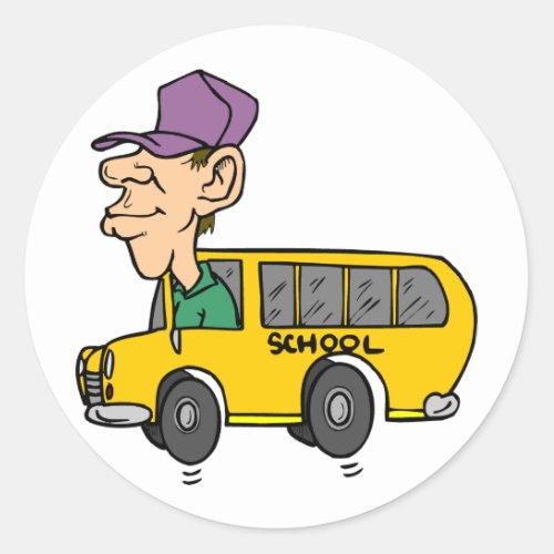 School Bus Driver Classic Round Sticker