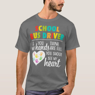 School Bus Driver Cute Heart Appreciation Gift Hoo T-Shirt