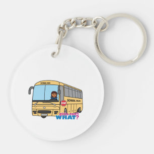School Bus Driver Dark Keychain