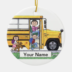 School Bus Driver - Female Ceramic Ornament
