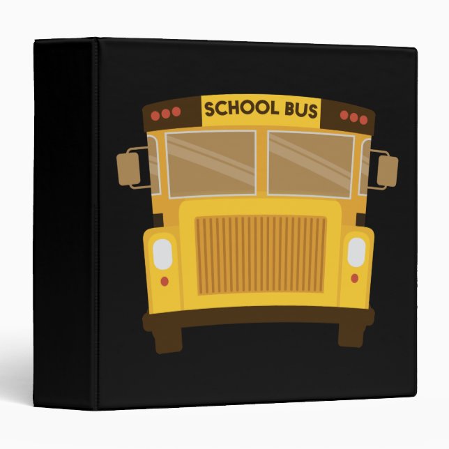 School Bus Driver Funny Kids School Bus 3 Ring Binder (Front/Spine)